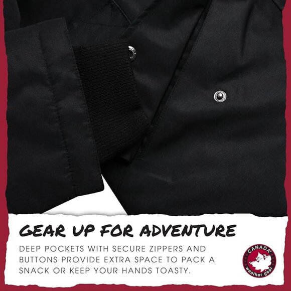 CANADA WEATHER GEAR Girls Winter Coat Large (14/16) Black NWT - Picture 6 of 9